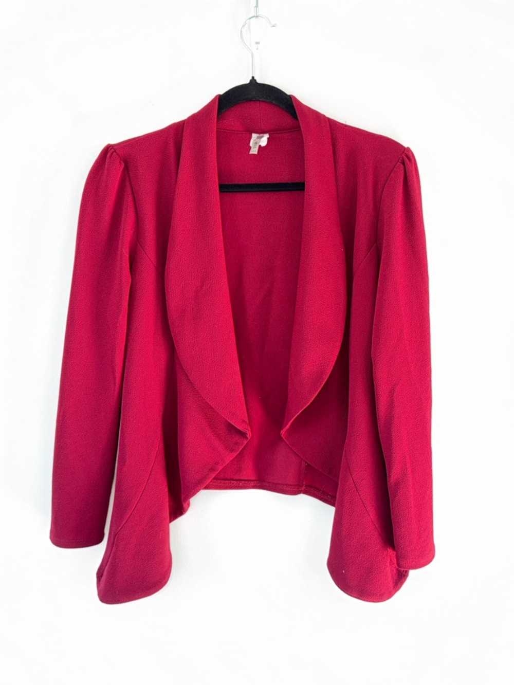 Women’s Open Front Burgundy Blazer Jacket